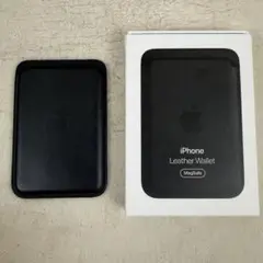 iPhone Apple アップル 純正レザーウォレット　黒　ブラック