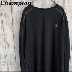【USED】champion チャンピオン ロンT プリント 黒 3XL