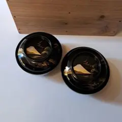 時代物 漆器 蓋付き 煮物椀 2客 菓子椀 雑煮椀 骨董品