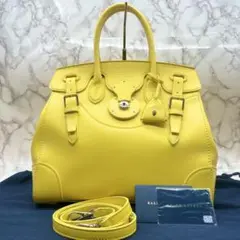 希少カラー✨ ラルフローレン リッキー 2way ハンドバッグ カウレザー 黄色