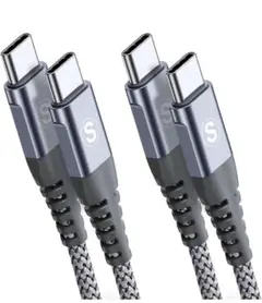 2M/2本セットPD対応 60W急速充電(USB C&USB C ケーブル)