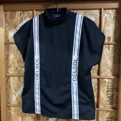 DELSOL 黒 モックネック　サスペンダー風？
