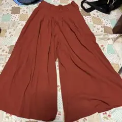 レンガ色 ガウチョパンツ Mサイズ