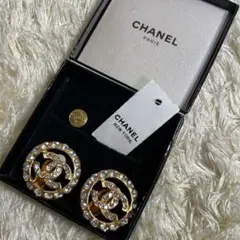 大ぶり CHANEL シャネル ココマーク サークルストーン イヤリング
