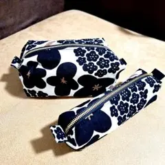 ハンドメイド♥花柄ポーチ&ミニペンケース
