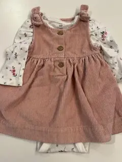 コーデュロイ ピンク ワンピース 80cm GAP ロンパース　長袖