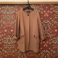 【green label relaxing】ノーカラーロングコート 40サイズ