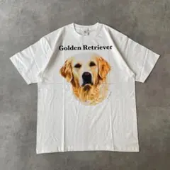 アニマルTシャツ ゴールデンレトリバー Tシャツ 犬 XL 白 15440