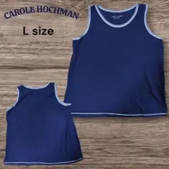 CAROLE HOCHMAN ネイビー タンクトップ Lサイズ海外古着☆