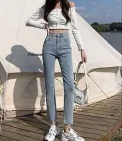 スキニーデニム ライトブルー