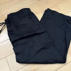 無印リネン麻パンツM黒