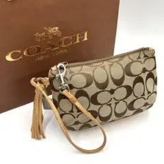 coach コーチ シグネチャー アクセサリーポーチ キャンパス タッセル