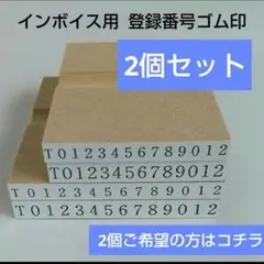 【2個セット】インボイス用　登録番号ゴム印