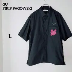 GU × FIRIP PAGOWSKI コラボ 半袖 シャツ 刺繍 黒 L