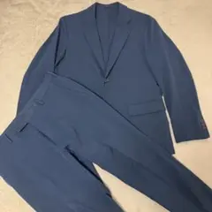 UNIQLO 感動ジャケットパンツ　セットアップ　コットンライク　ネイビー　上M