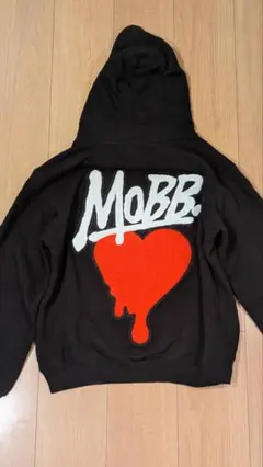 モブパーカー　HEART DRIP WAPPEN HOODIE -BLACK