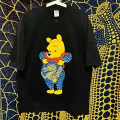 入れ墨黄色熊 メンズ 半袖 リプリント ティーシャツ 新品 L XL ブラック