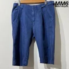 希少 MM6 Maison Margiela デザイン ハーフパンツ ネイビー
