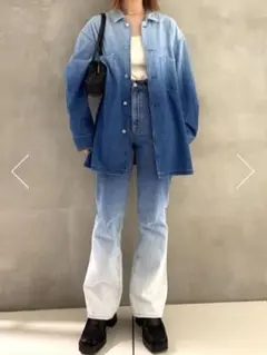 BLEACH DENIM 70S FLARE moussyデニム