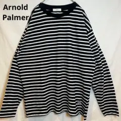 美品【アーノルドパーマー】ボーダー　長袖カットソー　Tシャツ　コットン　LL