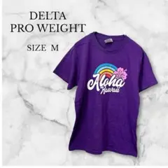 デルタ Tシャツ 半袖 ハワイアンプリント ユニセックス ストリート パープル