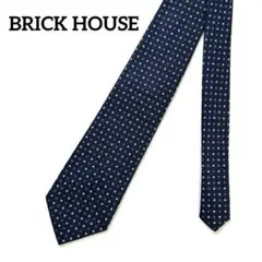BRICK HOUSE ブリックハウス　ネクタイ　スクエア　総柄　ネイビー系