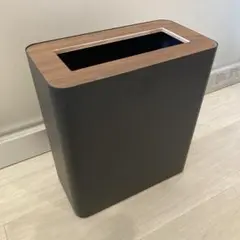 山﨑実業 トラッシュカン　リン　角形　ブラウン　黒　ごみ箱 約10L