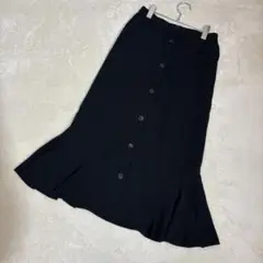 ATELIER ai 11黒いボタン付きタイトスカート ロングスカート　日本製