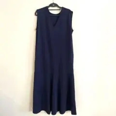 ノースリーブ　ワンピース　ロングワンピース　Vネック　Coo+i フレア