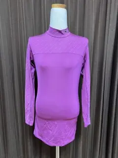 Puma パープル ドット柄 ハイネックシャツ