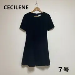 ［cecilene］礼服 喪服 ブラック Aライン ワンピース　7号