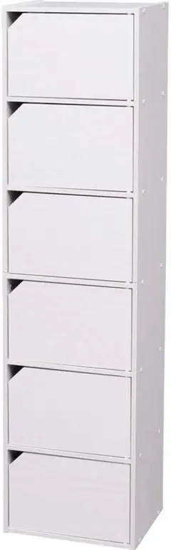 アイリス 収納 6段 扉付き オフホワイト モジュールボックス MDB-6D