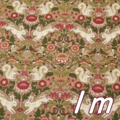 １ｍ●布 うさぎとリスとキノコ柄 花柄 植物 壁紙柄 幅108×100cm