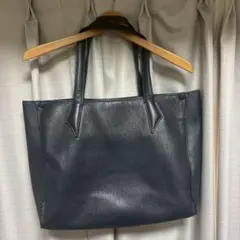 ネイビー レザー トートバッグ 大きめ