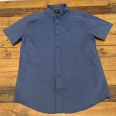 RVCA ブルー 青 半袖シャツ スリムフィット
