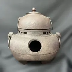 茶道　炉釜　茶釜 鶴の彫刻付き　あじろ鉄 茶道具 茶釜 風炉釜 あじろ鉄 茶道 工芸品 - メルカリ