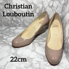 【Christian Louboutin】 パテント エナメル ウエッジソール