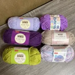 アクリル毛糸 6色セット 約40g☝˃̵͈̑ᴗ˂̵͈̑❤