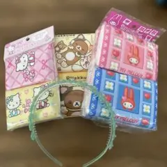 ハローキティ・リラックマ・マイメロディセットティッシュ　緑の花カチューシャ