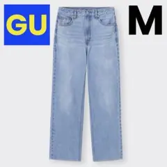 A210【美品】GU ハイライズストレートジーンズ　M ブルー　344638 青