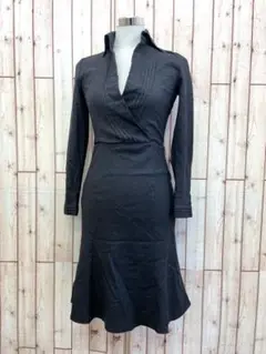 ⭐︎J&R⭐︎ 秋冬に⭐︎開襟プリーツＶネックワンピース　S【中古】a20