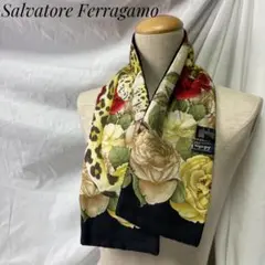 Salvatore Ferragamo マフラー ティペット ベロア ヒョウ柄