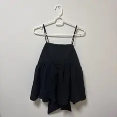 黒 フリル リボン付き キャミソール