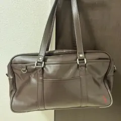 イーストボーイ　スクールバッグ　スクバ　革　茶　赤