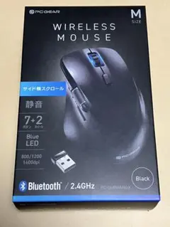 PCGEAR ワイヤレスマウス PC-SMBWM10K Mサイズ ブラック