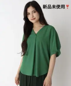 新品未使用❣️Eprouveドルマンジョーゼットブラウス M 緑 green