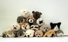 ハンドメイド 動物ポンポン 16個セット