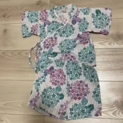 プティマイン　花柄甚平 90cm コットン100%