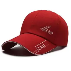 ✨新品✨帽子 赤 スポーツキャップ ロゴ入り 夏用長つば