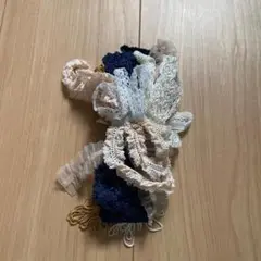 ハンドメイド フラワーコサージュ ネイビー ベージュ